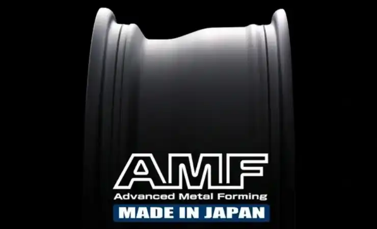 A black and white image of an amf logo.