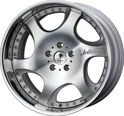 A silver and black rim with a white background