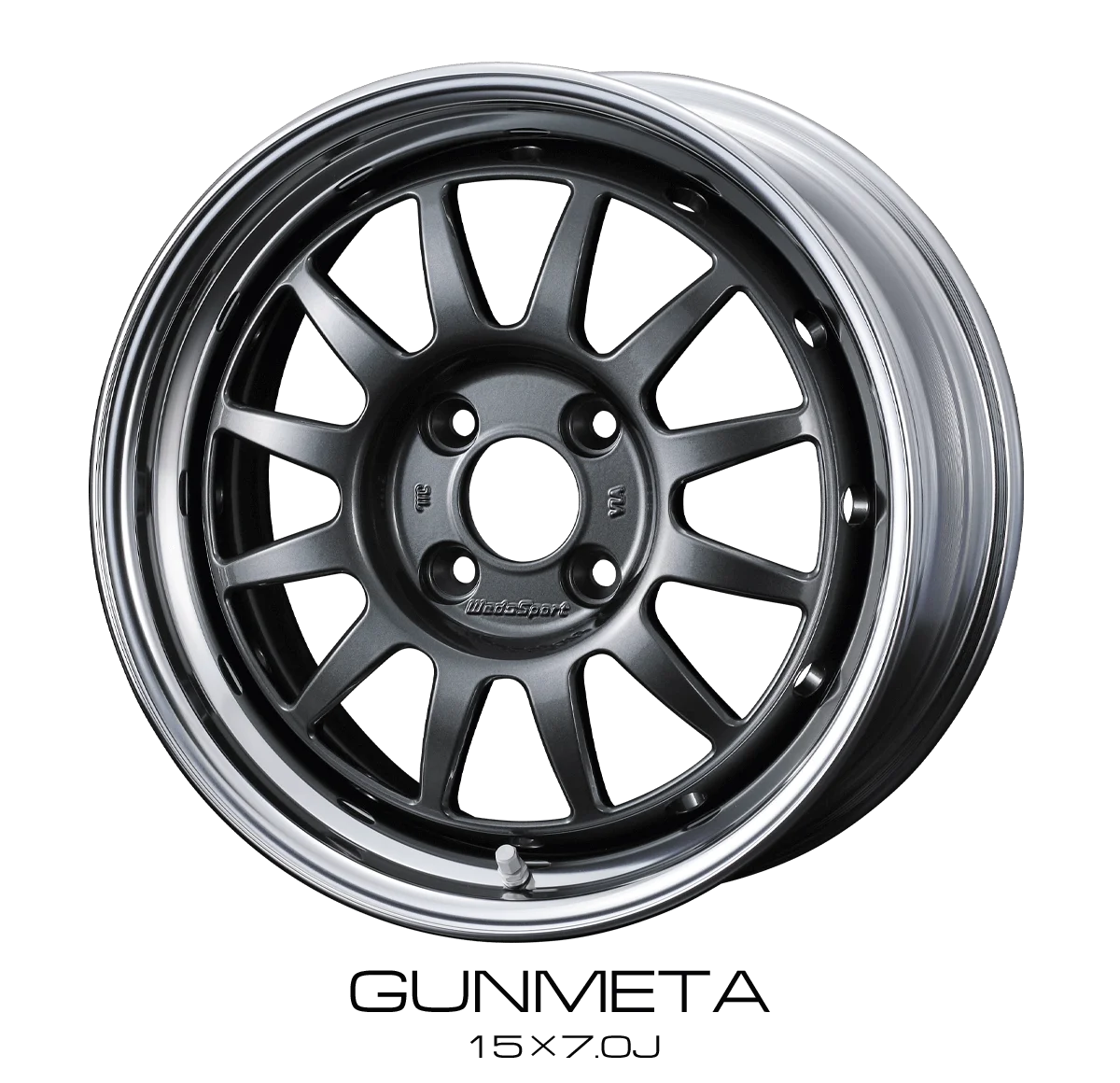 A black Weds Sport wheel on a white background.